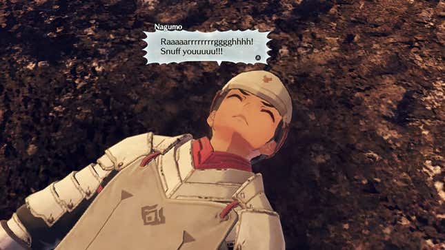 Nagumo cries in agony in the dirt.