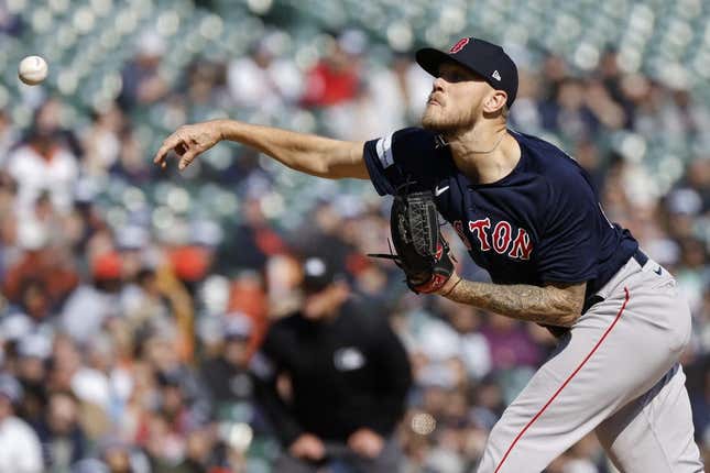 Apr 8, 2023; Detroit, Michigan, USA;  Boston Red Sox relief pitcher Tanner Houck (89) pitches in the first inning against the Detroit Tigers at Comerica Park.