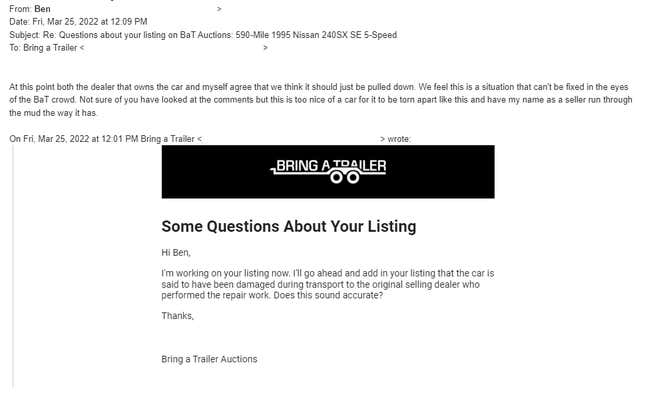 Image for article titled The Reason Why Bring A Trailer Pulled That Nissan 240SX Auction Is Real Complicated