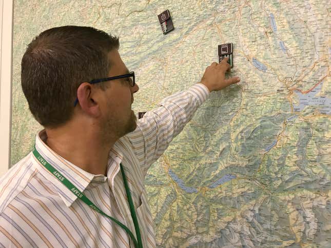 Michel Streiff of Deltalis with one of the Cold War-era military maps