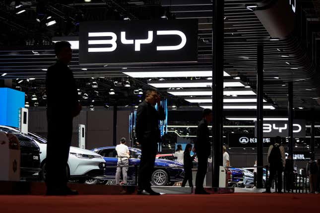 BYD unveiled a fleet of new EV’s at its Shanghai auto show in April.