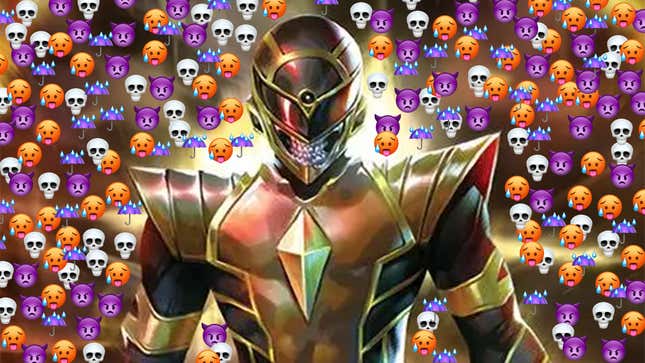 The Death Ranger surrounded by emojis