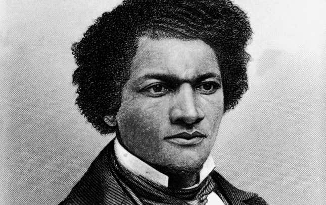 Portrait of American orator, editor, author, abolitionist and former slave Frederick Douglass (1818 - 1895), 1850s. Engraving by A. H. Ritchie.