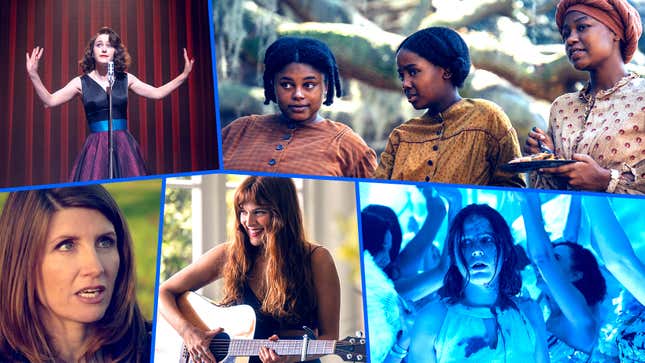 Clockwise from bottom left: Catastrophe (Screenshot: YouTube/Prime Video), The Marvelous Mrs. Maisel (Photo: Prime Video), The Underground Railroad (Photo: Atsushi Nishijima/Amazon Studios), The Power (Photo: Ludovic Robert/Prime Video), Daisy Jones & The Six (Photo: Lacey Terrell/Prime Video)