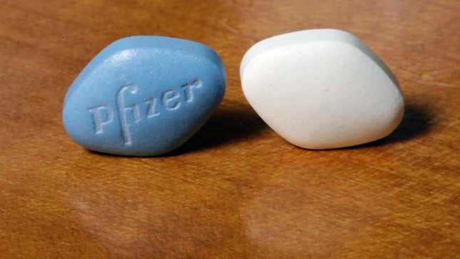 The brand name version of sildenafil citrate and its generic version. 