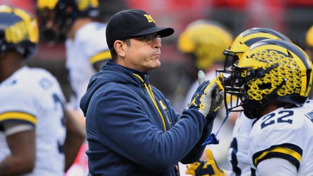 Image for article titled Jim Harbaugh Probably Should Have Waited A Bit Before Speaking Out Against Mental Health Waivers For Transfers