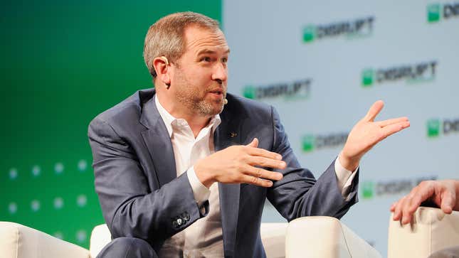 File photo of Ripple CEO Brad Garlinghouse at TechCrunch Disrupt SF 2018 on September 5, 2018 in San Francisco, California.