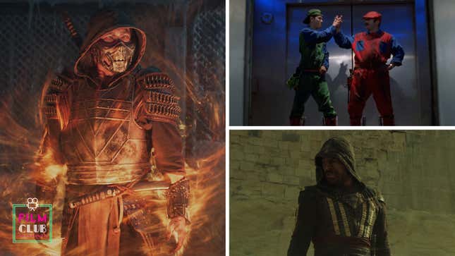 Clockwise from left to right: Mortal Kombat (Photo: Courtesy Warner Bros. Pictures); Super Mario Bros. (Screenshot: Buena Vista Pictures Distribution); Assassin’s Creed (Screenshot: 20th Century Fox)