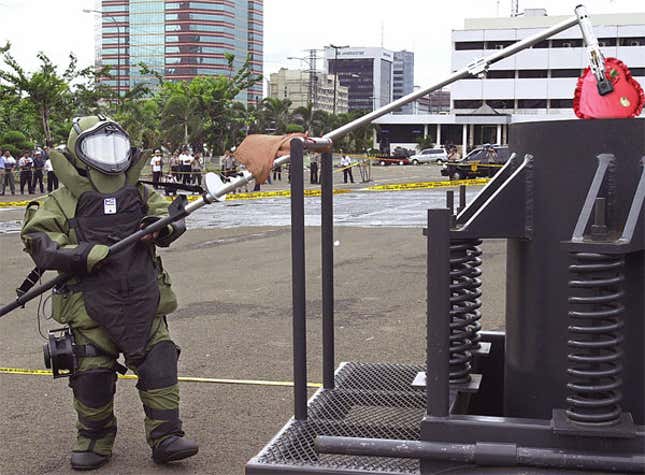 A Los Angeles police officer disposes of hazardous, romantic waste.