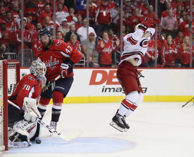 Image for article titled Justin &quot;Mr. Game 7&quot; Williams Does It Again, Helps The Hurricanes Knock Out The Capitals