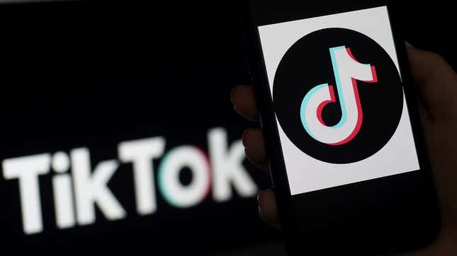 TikTok is displayed on the screen of an iPhone on April 13, 2020, in Arlington, Virginia.