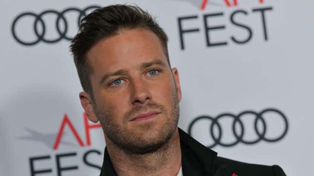 Image for article titled I Am Once Again Asking You to Focus on Armie Hammer&#39;s Alleged Abuse
