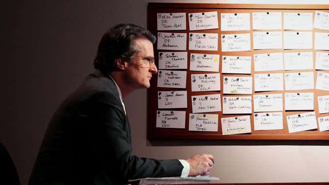 Image for article titled Mel Kiper Shrugs Off Amorous Feelings Toward Big Board While Working Late One Night