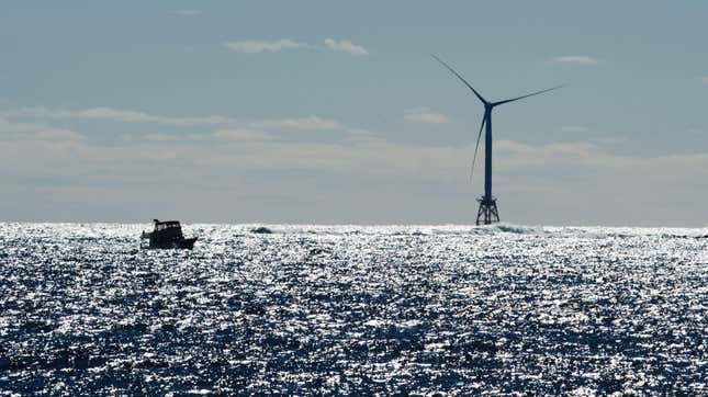 A turbine at the *sigh* only operational offshore wind farm in the U.S.