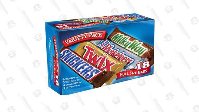Snickers, Twix, 3 Musketeers, Milky Way 18-Count Box | $9 | Amazon | Clip 15% off coupon