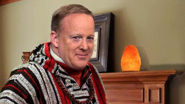 Image for article titled Blissed-Out, Hemp-Wearing Sean Spicer Assures Reince Priebus This The Best Thing That Ever Happened To Him