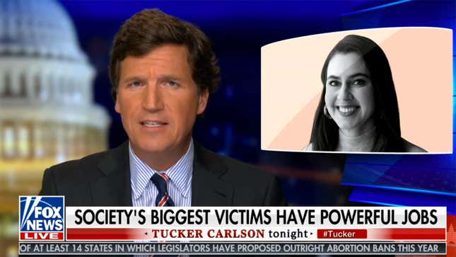 Image for article titled Tucker Carlson Sees Reporter&#39;s Tweet About Being Harassed, Harasses Her Some More