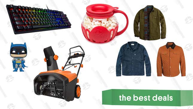 Image for article titled Thursday&#39;s Best Deals: Huckberry Shirt Jackets, Tacklife Snowblower, Batman Funko Pop, and More
