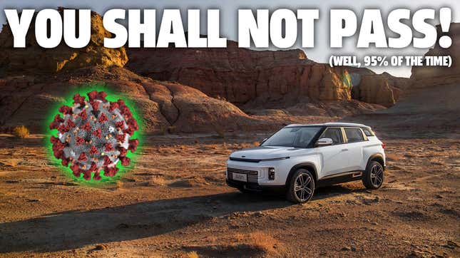 Image for article titled Geely Released An Anti-Coronovirus SUV But It&#39;s Really About The Same As Tesla&#39;s Bioweapon Defense Mode