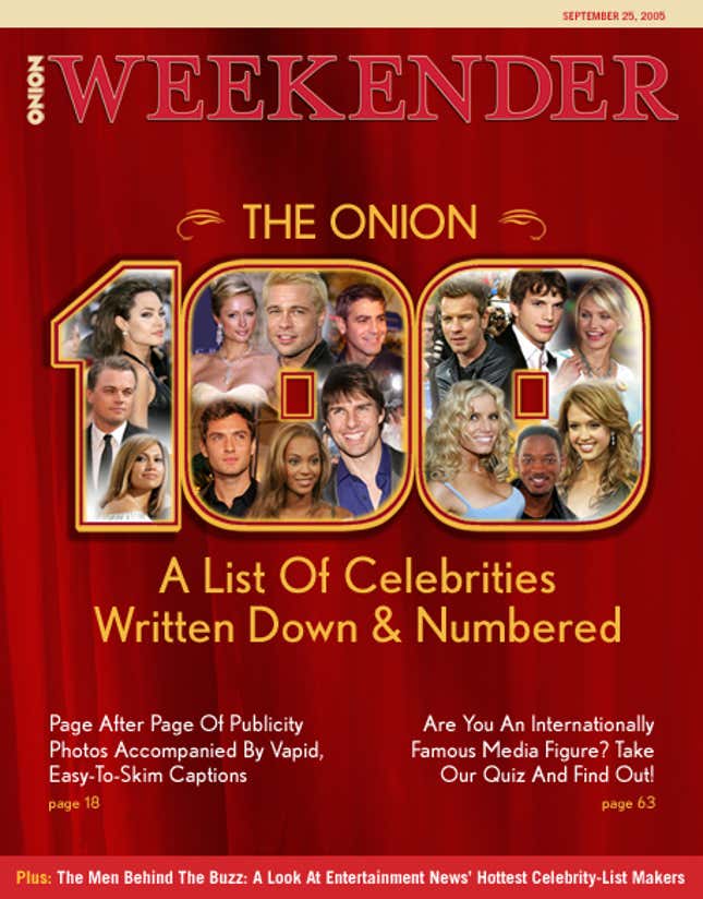 Image for article titled A List Of Celebrities Written Down &amp; Numbered
