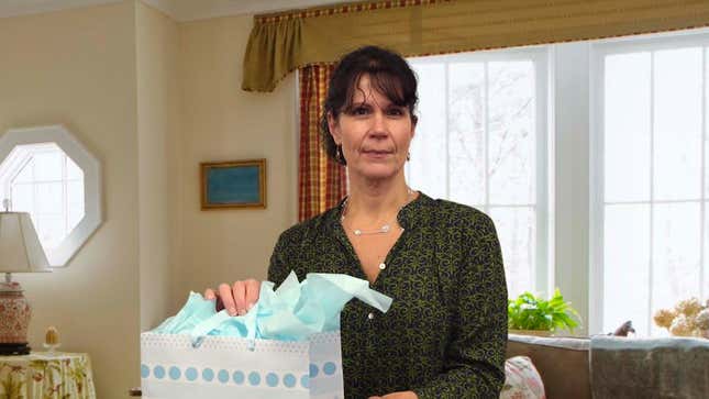 Image for article titled Mom Produces Decorative Gift Bag Out Of Thin Air