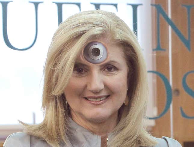 Image for article titled Arianna Huffington Has Webcam Implanted In Forehead