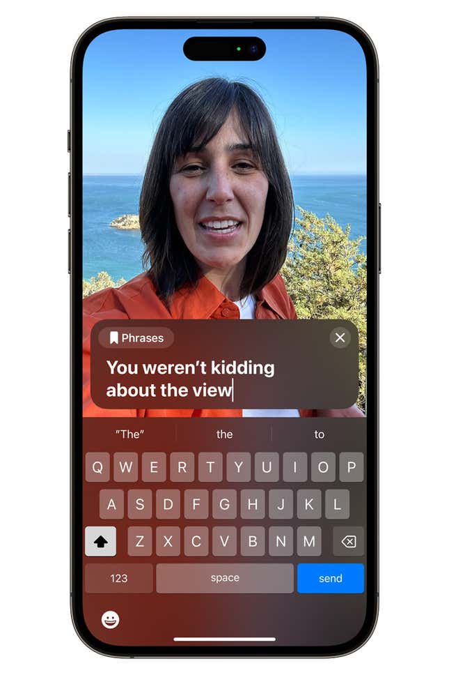 Apple showing its new text-to-speech feature in FaceTime.