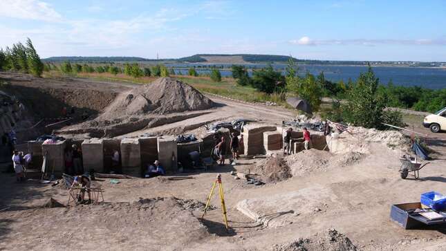 The dig at at Neumark-Nord near Halle, Germany. 
