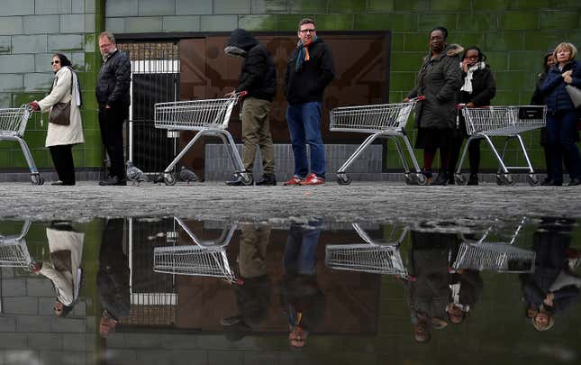 Water shortage in Belham, south London, March 2018.