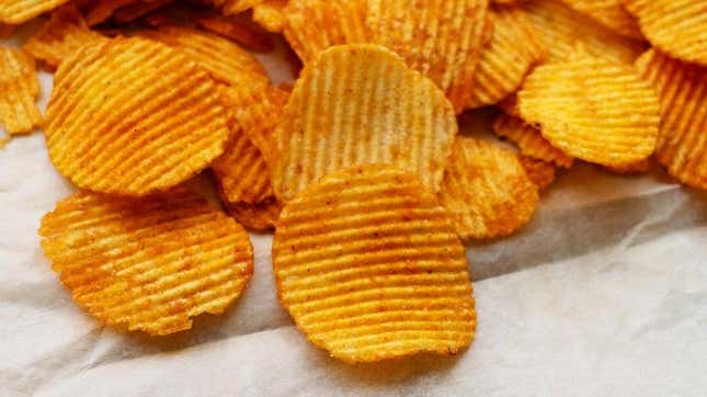 Cheesy ruffle potato chips