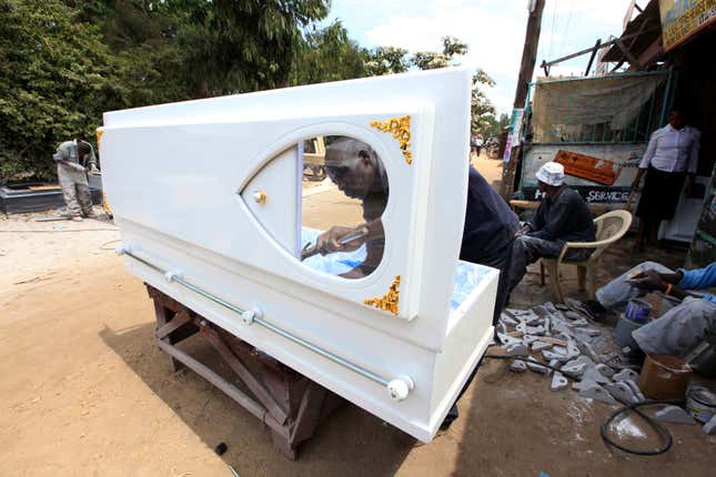 Including coffins with heart-shaped openings.
