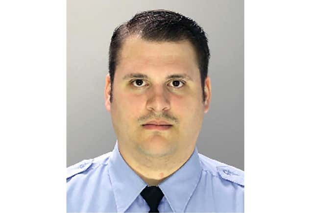 This undated photo provided by Philadelphia Police Department shows former Philadelphia police Officer Eric Ruch Jr., charged with first-degree murder, Oct. 9, 2020 in the 2017 shooting of a Black man after a high-speed car chase. Ruch Jr. became “distraught” when he learned that the Black motorist he fatally shot did not have a gun in his pocket, his lawyer said as the ex-officer’s third-degree murder trial began Tuesday, Sept. 13, 2022. 
