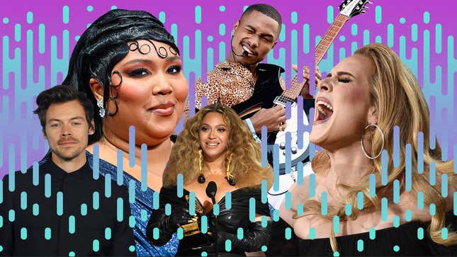 From left: Harry Styles (Kevin Winter) Lizzo (Paras Griffin) Beyonce (Kevin Winter) Steve Lacy (Kevin Winter) Adele (Handout)