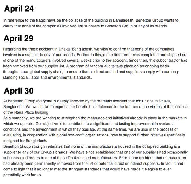 Image for article titled Benetton has a new take on its connection to Bangladesh factory where hundreds died
