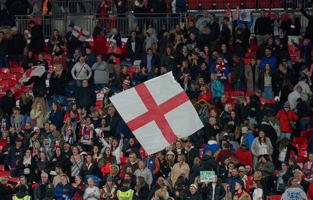 Oct 7, 2022; London, ENG; England supporters in the match between United States and England at Wembley Stadium.