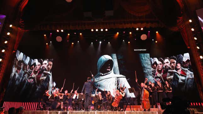 The Assassin's Creed Symphony performs during the Ubisoft E3 2019 Conference at the Orpheum Theatre on June 10, 2019 in Los Angeles, California.