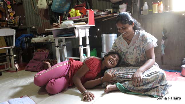 Usha Kale with her daughter.