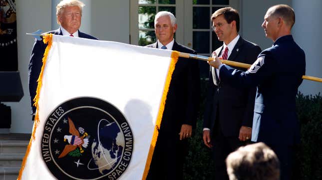 Former President Donald Trump announced the establishment of the U.S. Space Command in Washington on August 29, 2019.