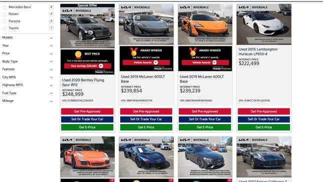 Image for article titled This Kia Dealer Has The Largest Number Of Exotic Cars I&#39;ve Ever Seen At A Mainstream Dealership