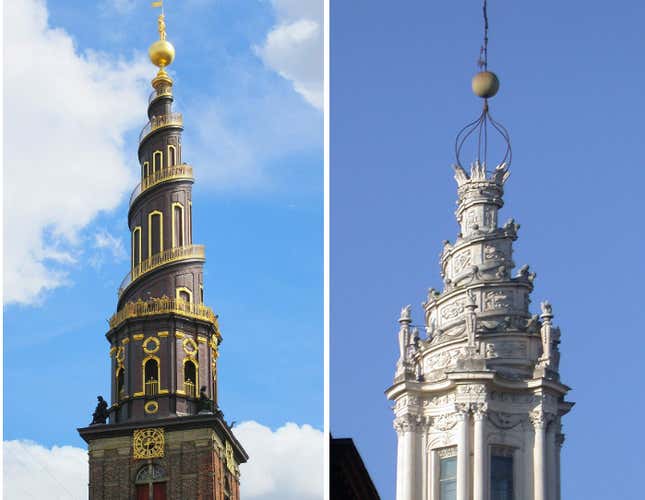 Church of Our Saviour in Copenhagen and Sant’Ivo alla Sapienza in Rome