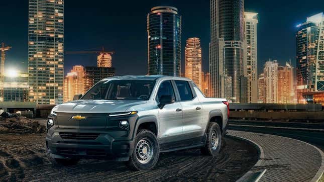 Image for article titled The Chevy Silverado EV Trail Boss Takes The Electric Truck Off-Road, Where The Ford F-150 Lightning Can't Follow
