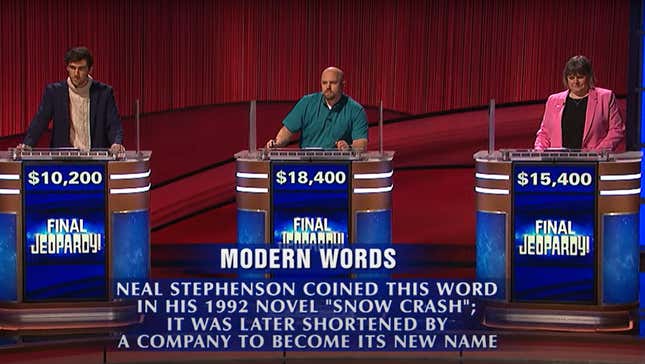 Screenshot of Jeopardy game