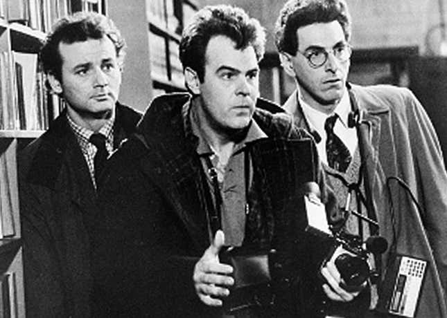 Shown in this scene from the 1984 movie &quot;Ghostbusters&quot; are Bill Murray, Dan Aykroyd, center, and Harold Ramis. (AP Photo)