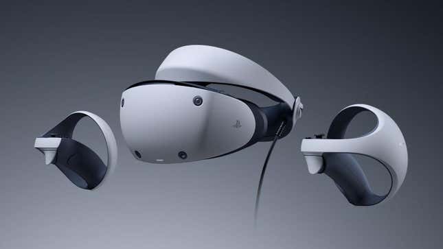 A render of the PlayStation VR2 headset and its controllers are shown.