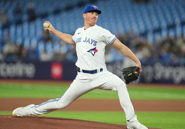 Apr 24, 2023; Toronto, Ontario, CAN; Toronto Blue Jays starting pitcher Chris Bassitt (40) throws a pitch against the Chicago White Sox during the first inning at Rogers Centre.