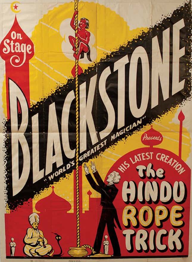 By the 1920s the Rope Trick was on the programme of many of the world’s leading magicians including Harry Blackstone.
