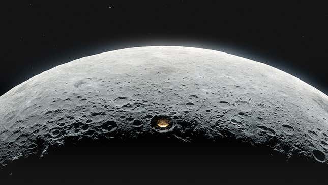 Artistic conception of a lunar crater telescope.