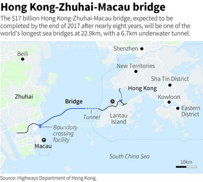 Image for article titled Super Typhoon Mangkhut will test a $20 billion bridge in the South China Sea