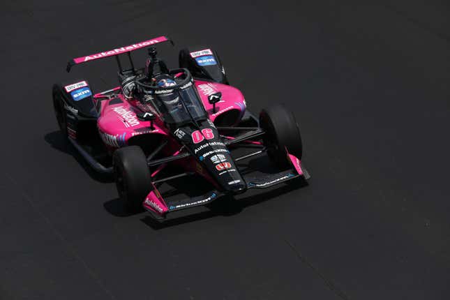 Helio Castroneves in his No. 06 Meyer Shank Racing Honda during practice for the 2022 Indy 500