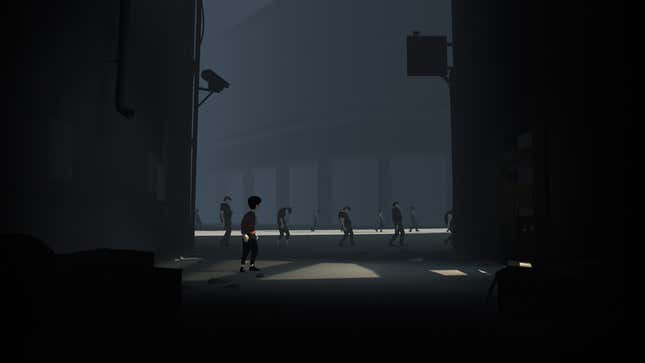 a boy walking down a dark hallway in inside - best ps4 games
